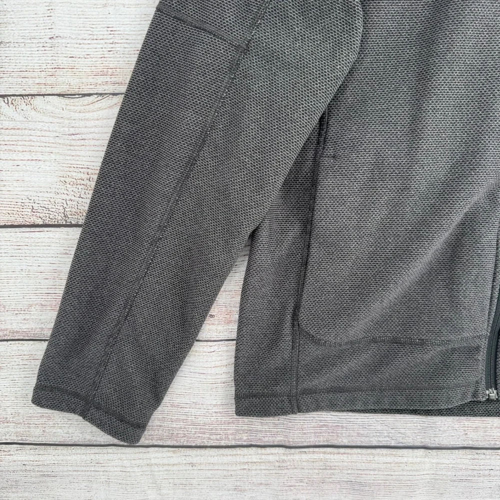 The North Face Fleece Jacket Mens Large Gray Full Zip Grid Textured C865